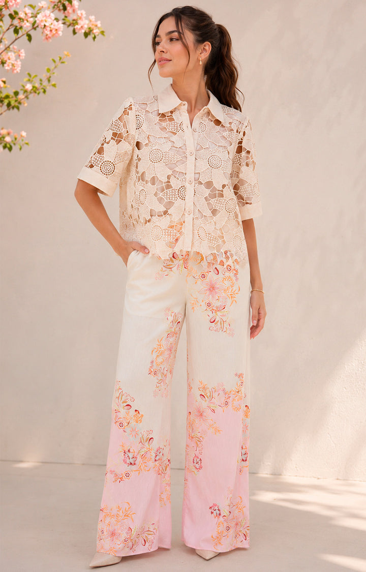 Blusa beige de guipur - BLUSAS REGULAR Boutiquemirel 