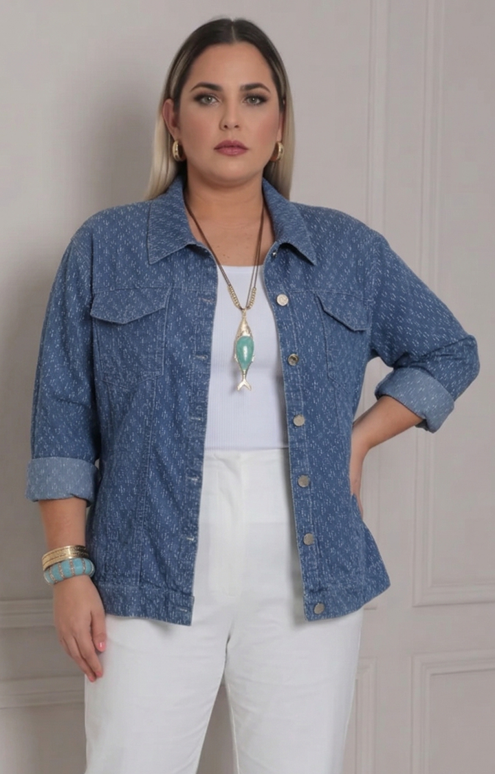 Blusa denim con diseño 3D - BLUSAS CURVY Boutiquemirel 