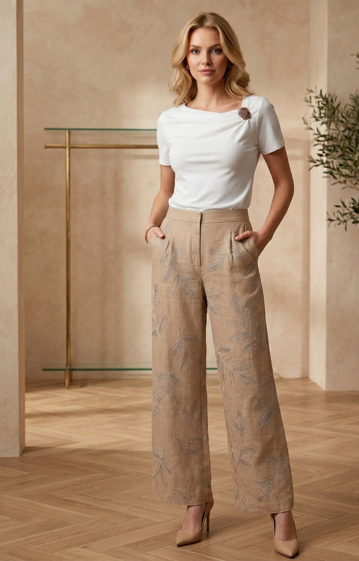 Pantalónes bordados - PANTALON REGULAR Boutiquemirel 