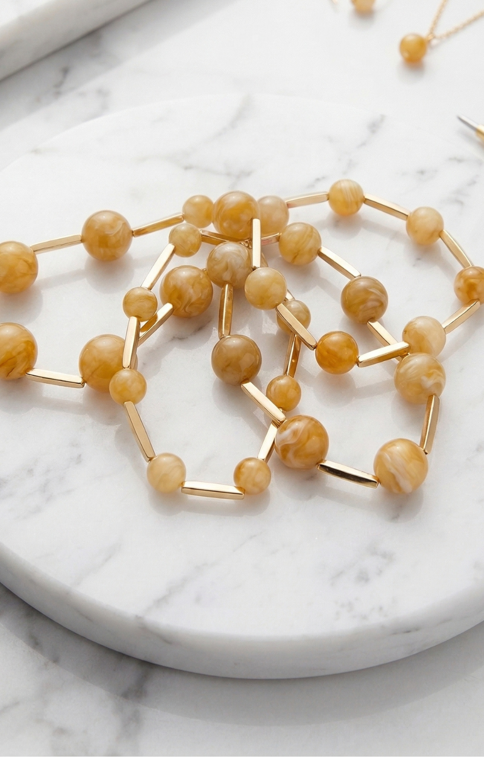 Pulsera Ámbar con Detalles Dorados - PULSERA Boutiquemirel 