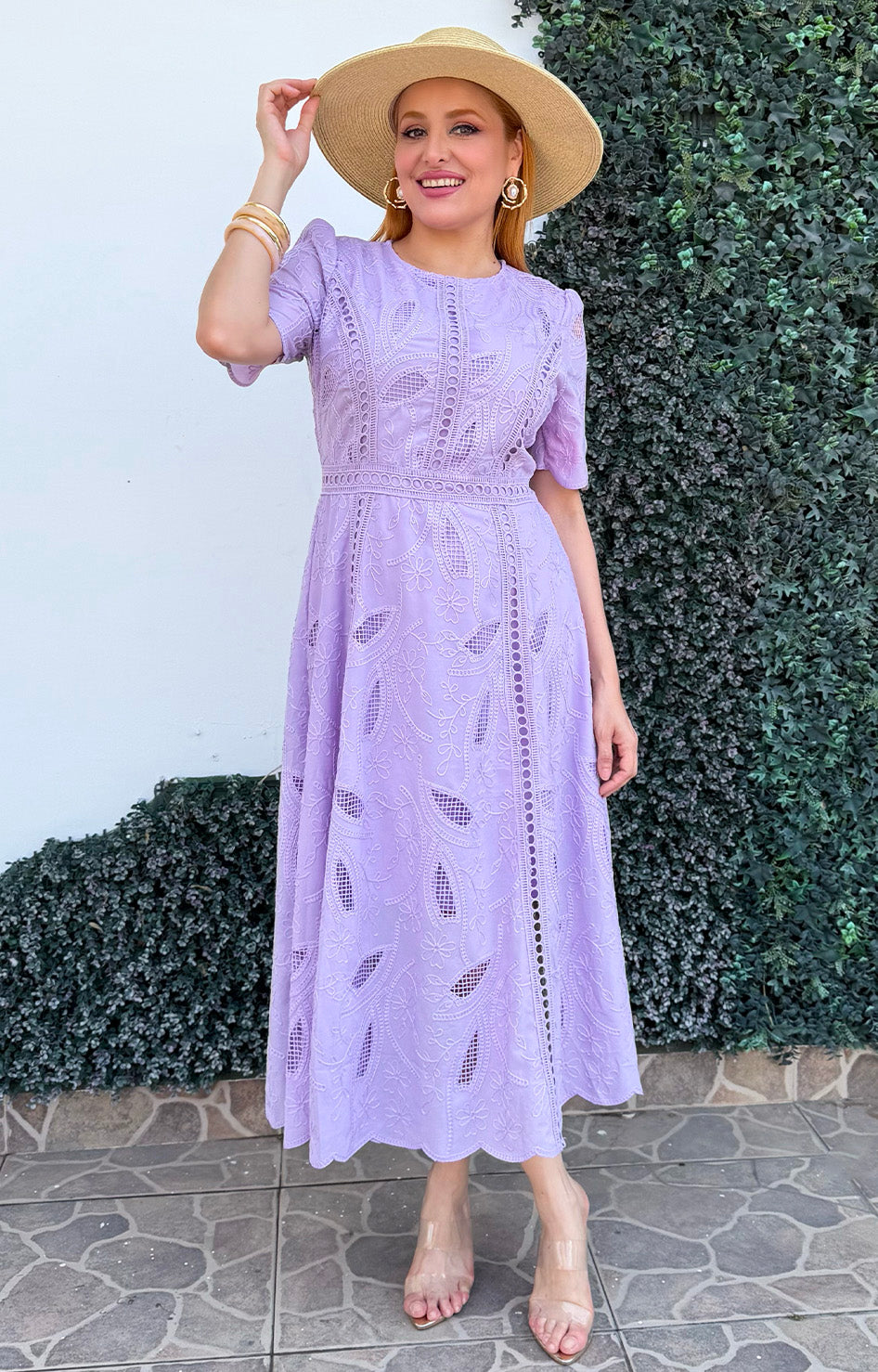 Vestido lila bordado - VESTIDO LARGO REGULAR Boutiquemirel 