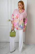 Blusa camisera con estampado floral