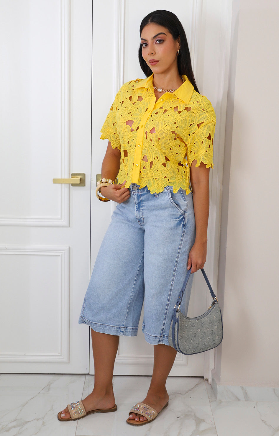 Blusa de guipur floral