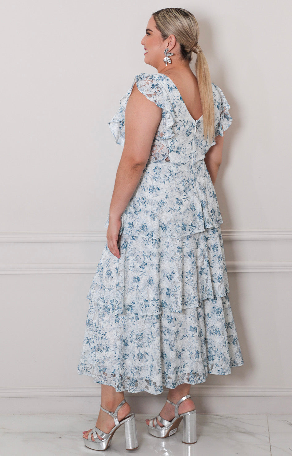 Vestido estampado con volantes - VESTIDO LARGO CURVY Boutiquemirel 