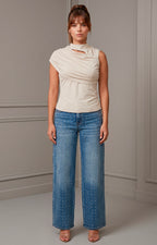 Blusa beige asimétrica - BLUSAS REGULAR Boutiquemirel 