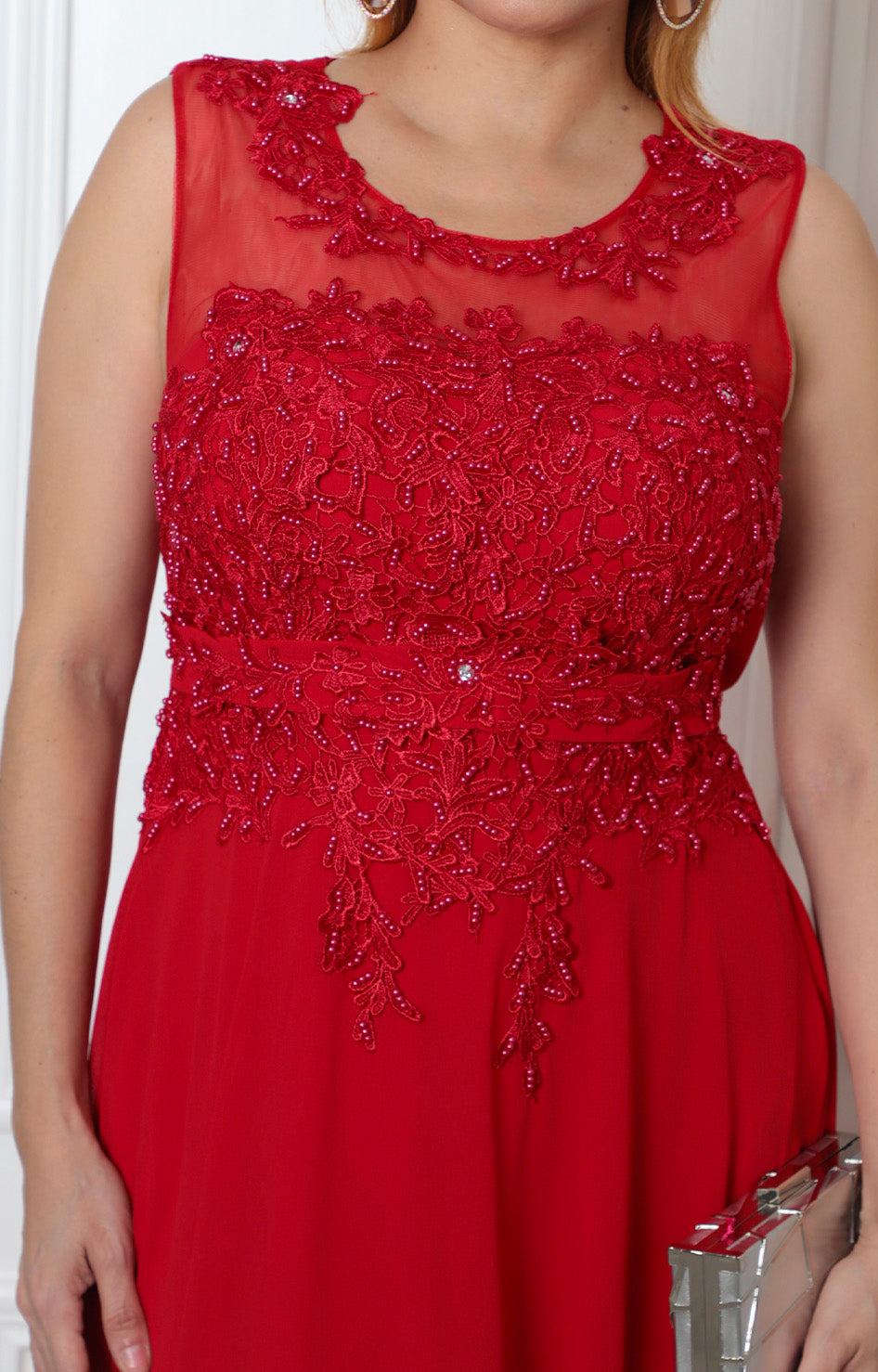 Vestido largo con encaje