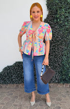 Blusa estampada con manga tipo globo - BLUSAS REGULAR Boutiquemirel 
