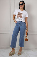 Blusa con estampado gráfico de oso
