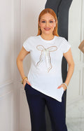 Blusa con aplique de moño