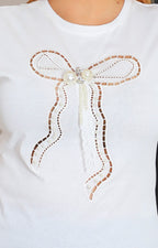 Blusa con aplique de moño
