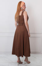 V*4-26*TOMATO*FD2114*CAFE - VESTIDO LARGO REGULAR Boutiquemirel 