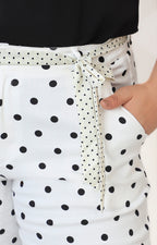 Short blanco polka dots