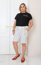Short blanco polka dots