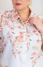 Conjunto beige estampado floral