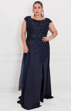 Vestido con pedrería y apertura - VESTIDO LARGO CURVY Boutiquemirel 