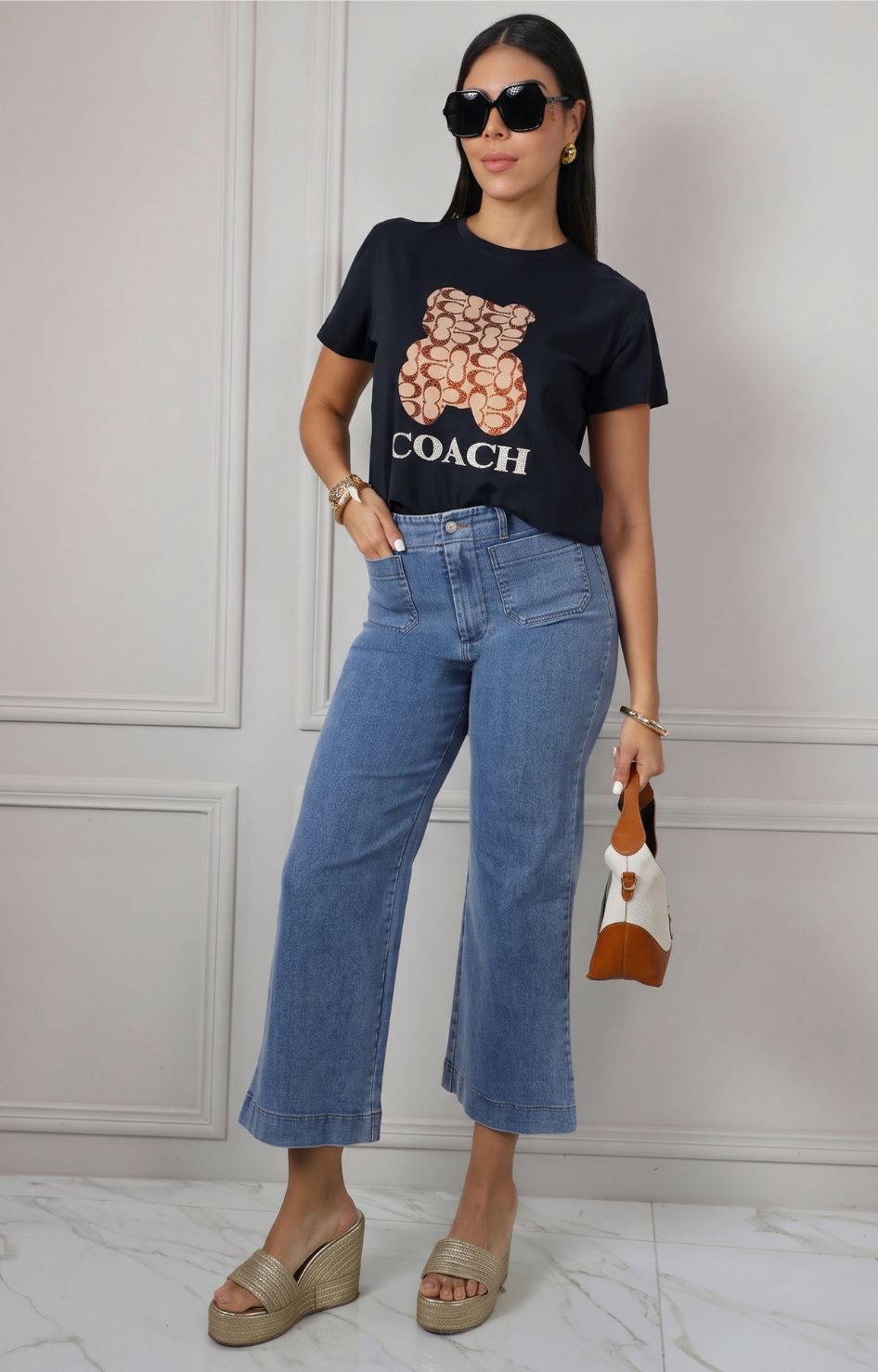 Blusa con estampado gráfico de oso
