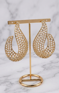 Aretes Tipo Gota Dorados con Brillo - ARETES Boutiquemirel 