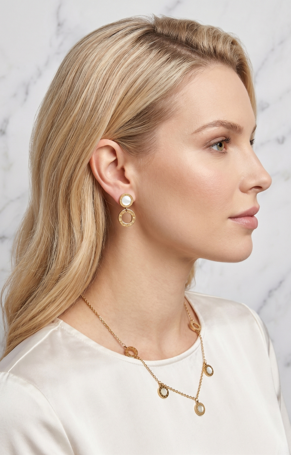 Collar Dorado con Aros - SET COLLAR ACERO Boutiquemirel 