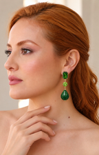 Aretes colgantes largos con cristales