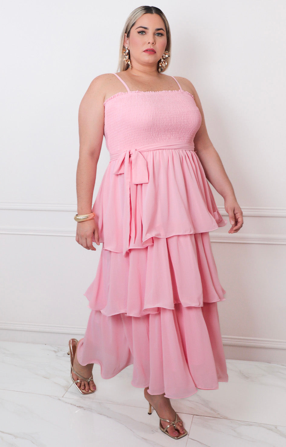Vestido de tirantes con tablones - VESTIDO LARGO CURVY Boutiquemirel 