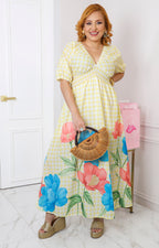 Vestido largo floral campestre