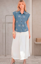 Blusa de mezclilla con aplicaciones - BLUSAS REGULAR Boutiquemirel 