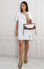 Vestido blanco corto bordado