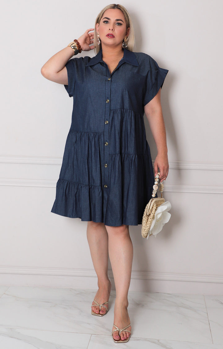 Vestido corto de mezclilla - VESTIDO CORTO CURVY Boutiquemirel 