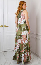 Vestido estampado con hojas