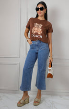 Blusa con estampado gráfico de oso