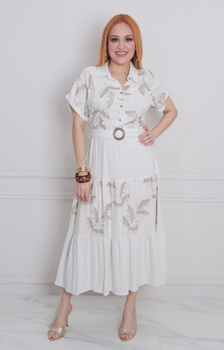 Vestido estampado con cinturòn - VESTIDO LARGO REGULAR Boutiquemirel 