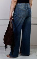 Pantalón de mezclilla azul con brillos, corte curvy, de Boutiquemirel