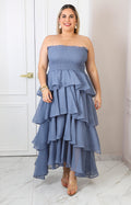 Vestido maxi de olanes
