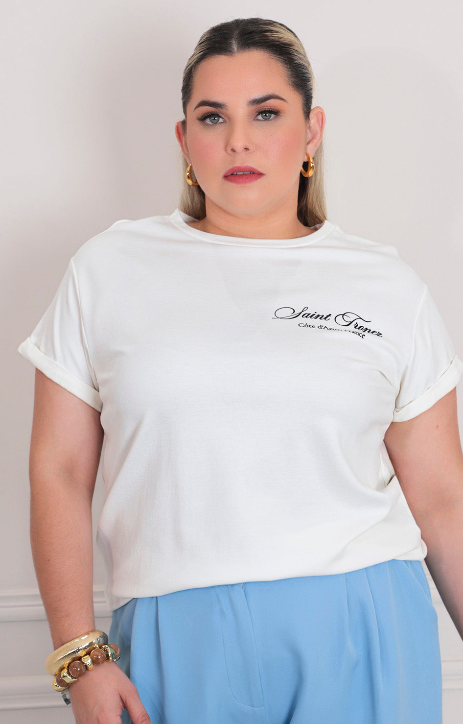 Blusa lisa estampada