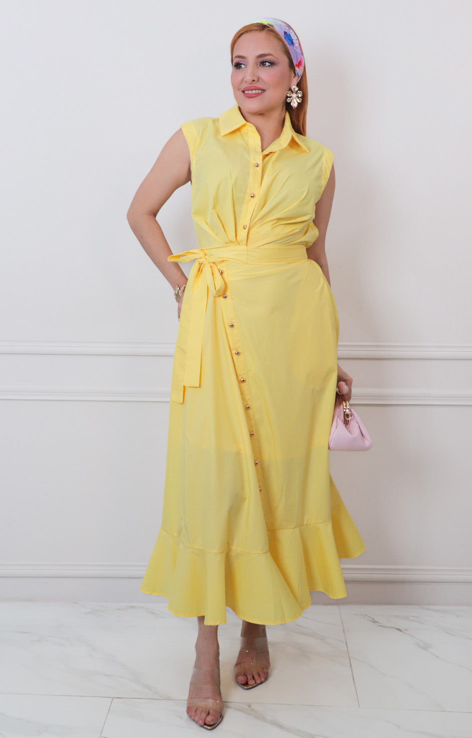 V*4-26*ENTRO*D31166*AMARILLO - VESTIDO LARGO REGULAR Boutiquemirel 