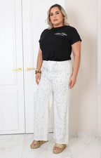 Pantalòn blanco estampado