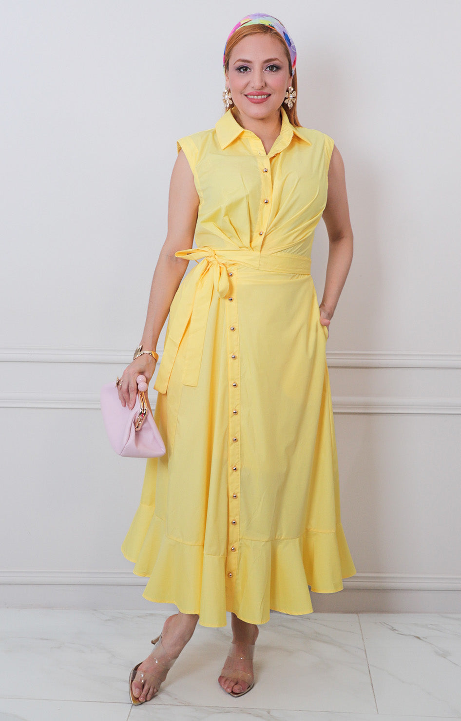 V*4-26*ENTRO*D31166*AMARILLO - VESTIDO LARGO REGULAR Boutiquemirel 