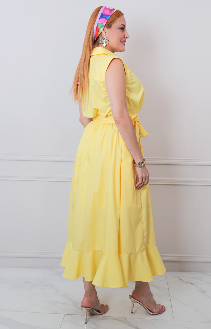 V*4-26*ENTRO*D31166*AMARILLO - VESTIDO LARGO REGULAR Boutiquemirel 