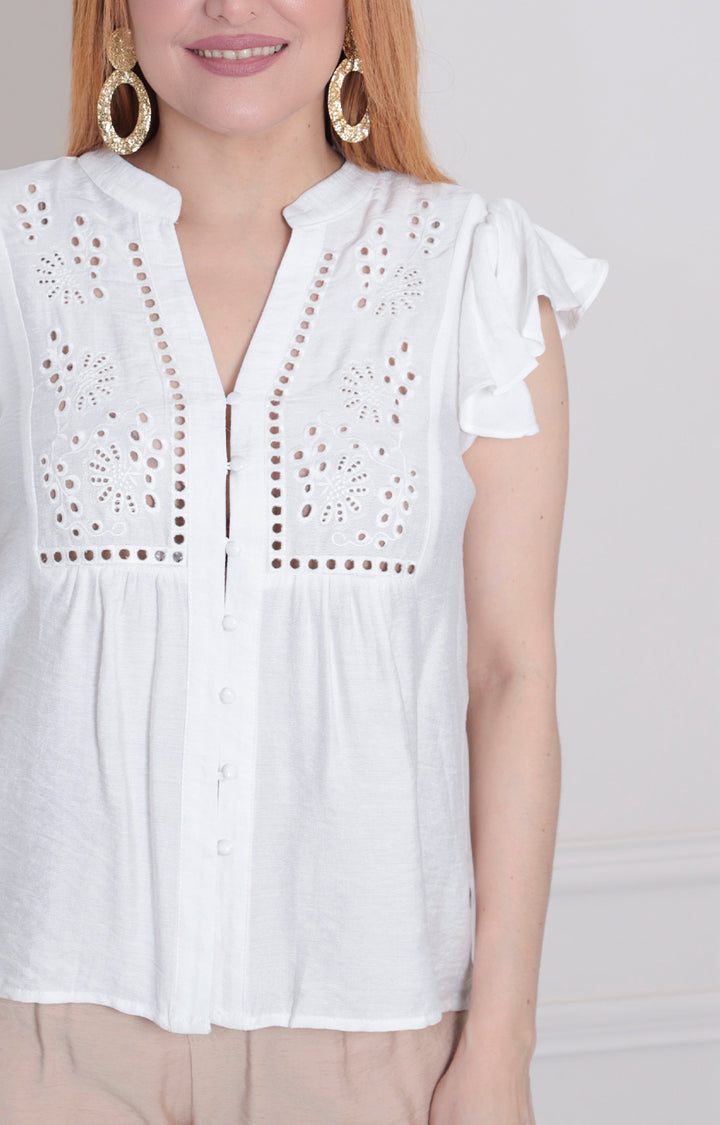 Blusa lisa con textura - BLUSAS REGULAR Boutiquemirel 
