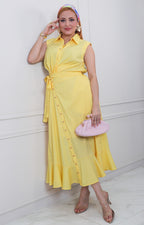 V*4-26*ENTRO*D31166*AMARILLO - VESTIDO LARGO REGULAR Boutiquemirel 