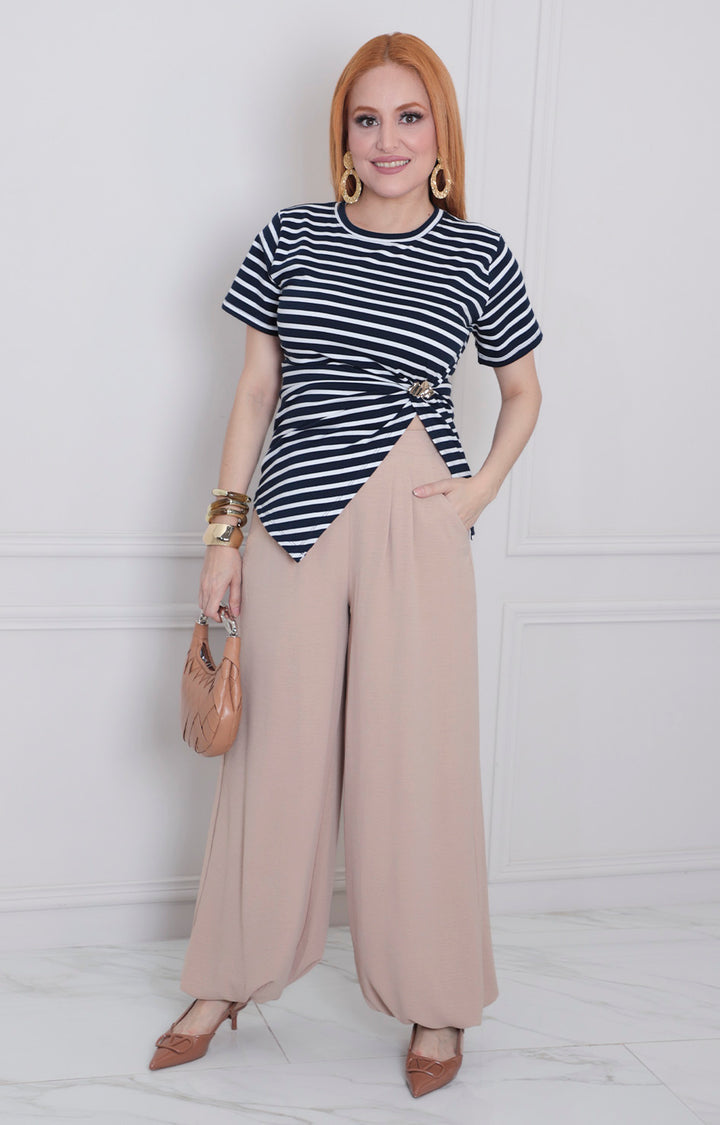 Blusa de rayas con hebilla - BLUSAS REGULAR Boutiquemirel 