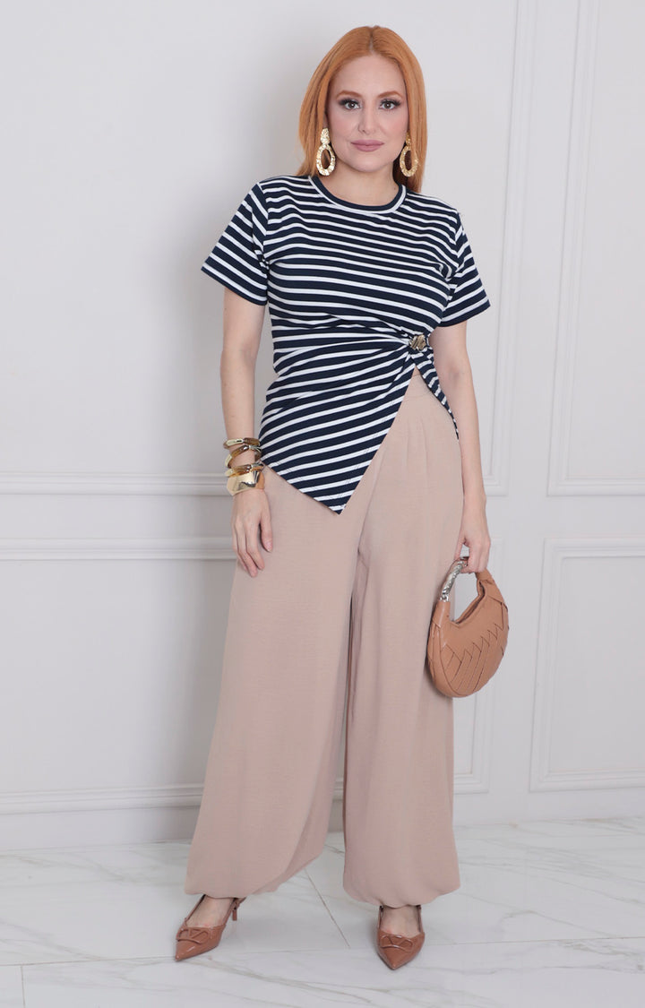 Blusa de rayas con hebilla - BLUSAS REGULAR Boutiquemirel 