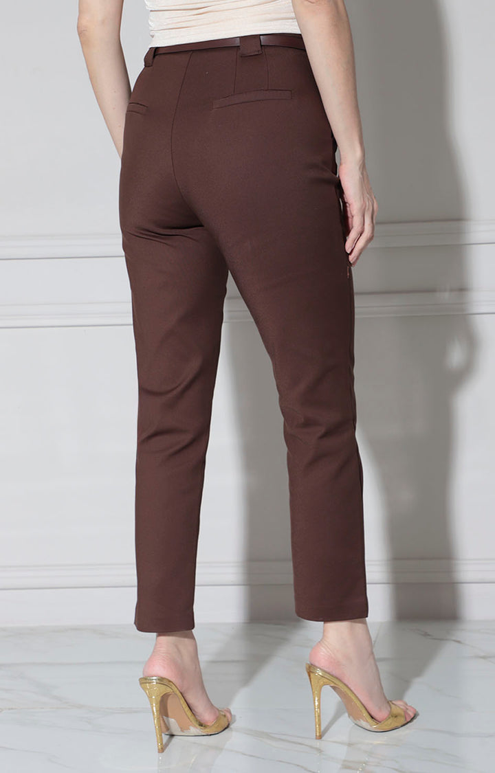 Pantalón recto café