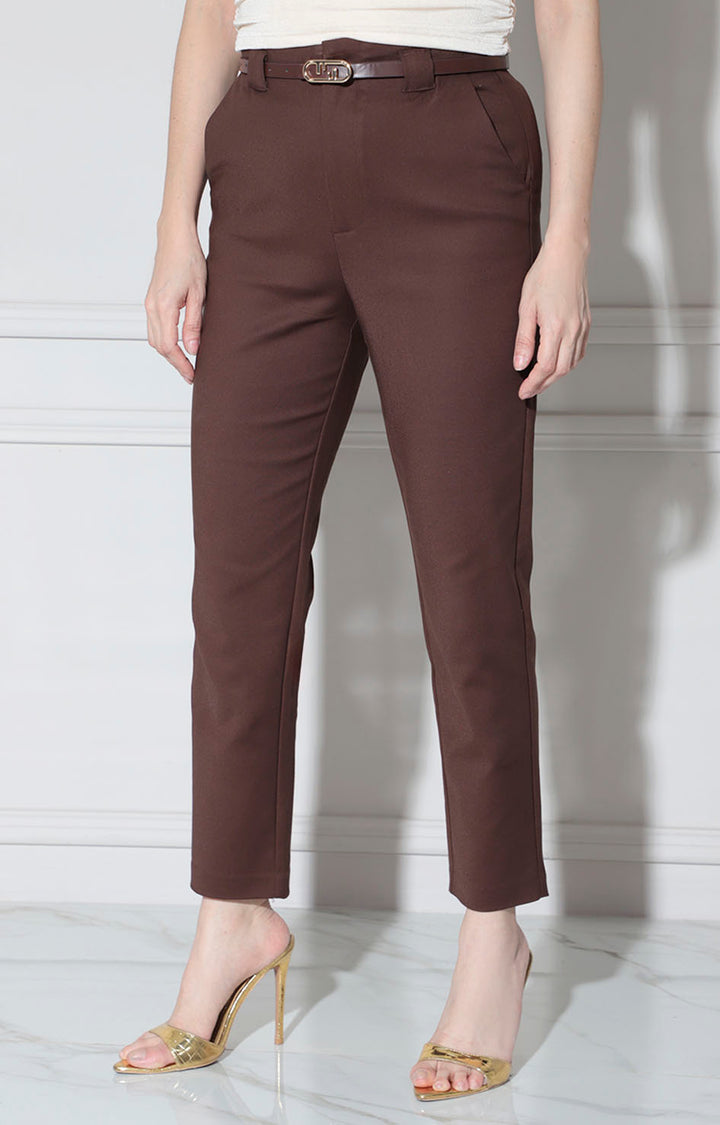 Pantalón recto café