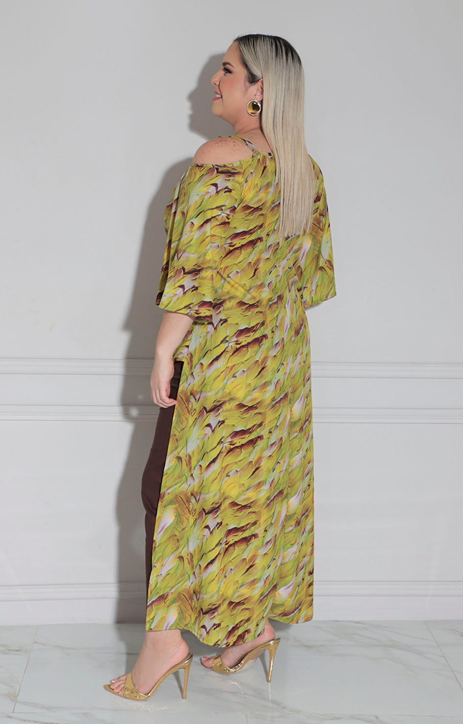 Blusa verde estampada