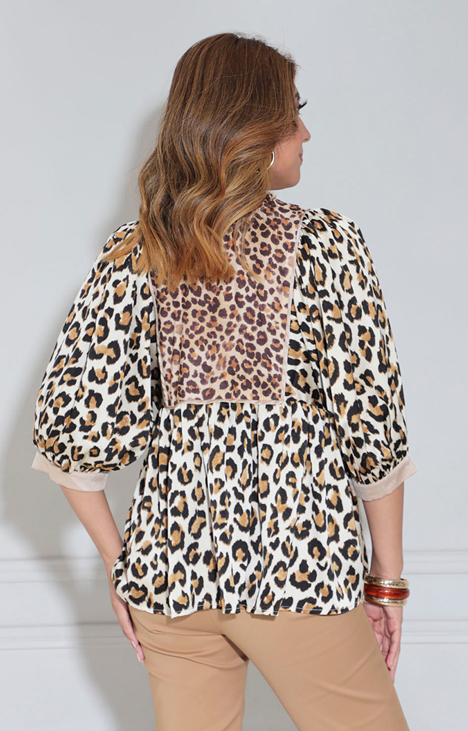 Blusa beige print - BLUSA Boutiquemirel 