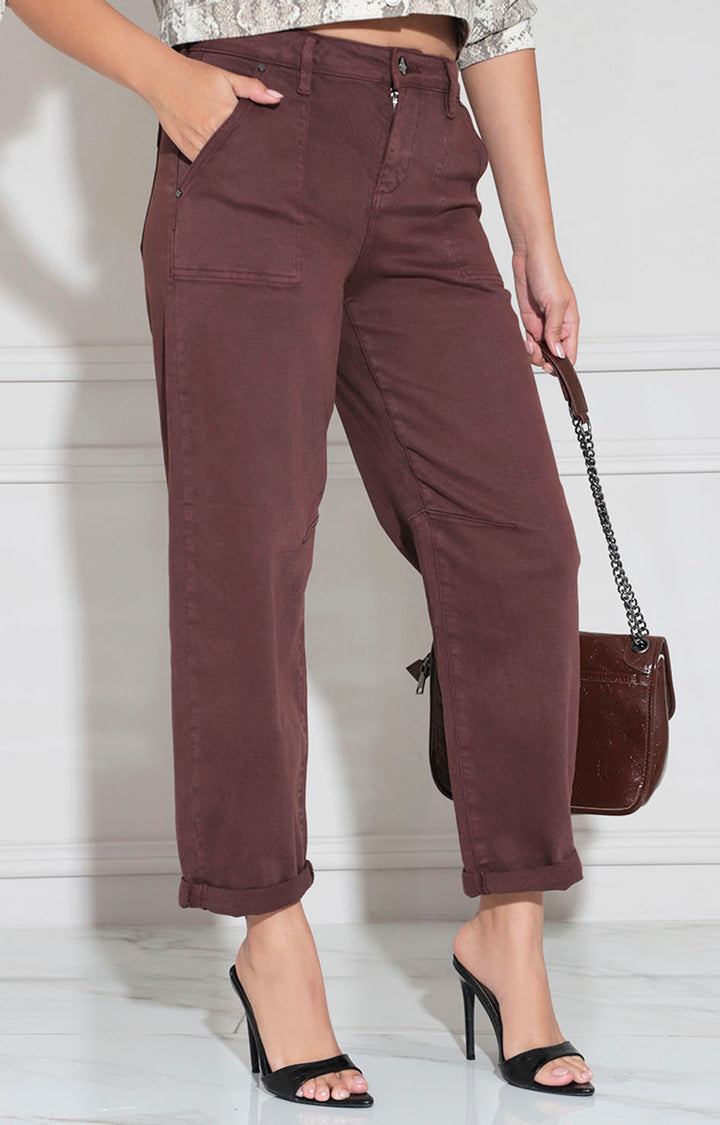 Pantalón denim café