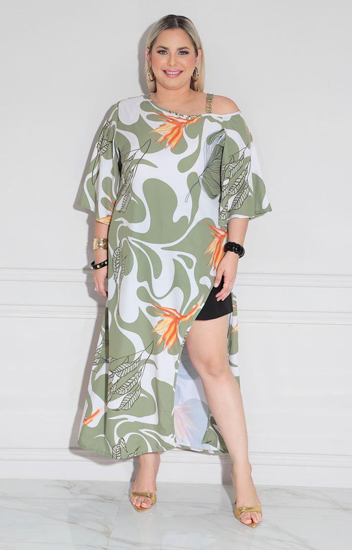 Blusa beige asimétrica