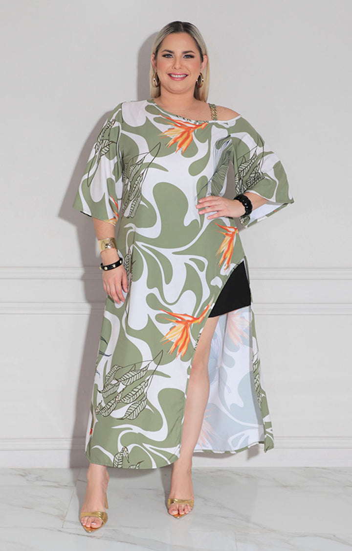 Blusa beige asimétrica