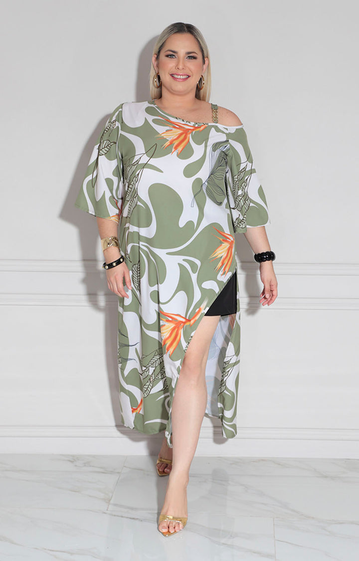 Blusa beige asimétrica